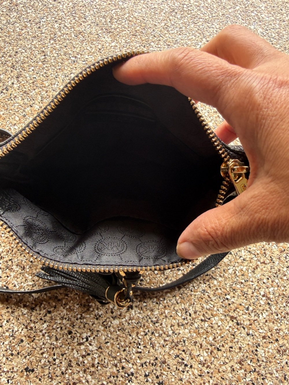 Michael Kors Black Leather Tassel Crossbody - Picture 6 of 6